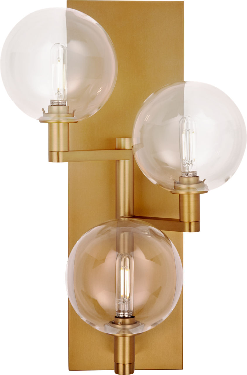 Gambit Triple Wall Triple Clear Aged Brass 2700K 90 CRI led t6 90 cri 2700k 120v