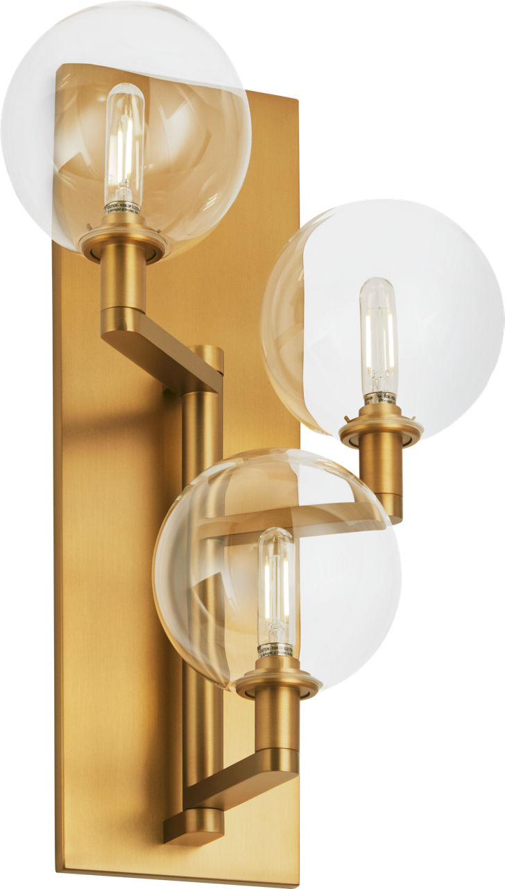Gambit Triple Wall Triple Clear Aged Brass Bulb Not Included