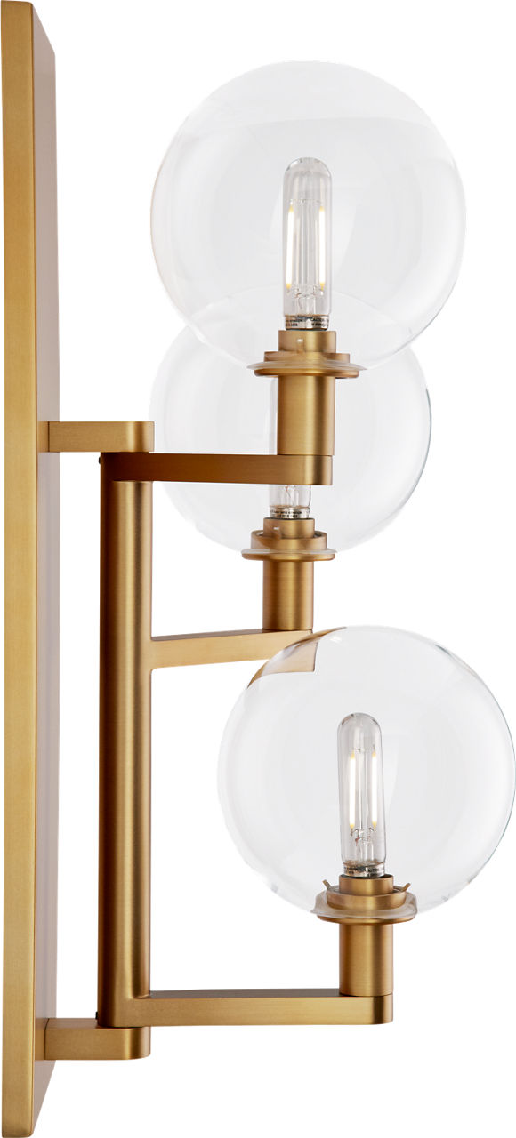 Gambit Triple Wall Triple Clear Aged Brass Bulb Not Included