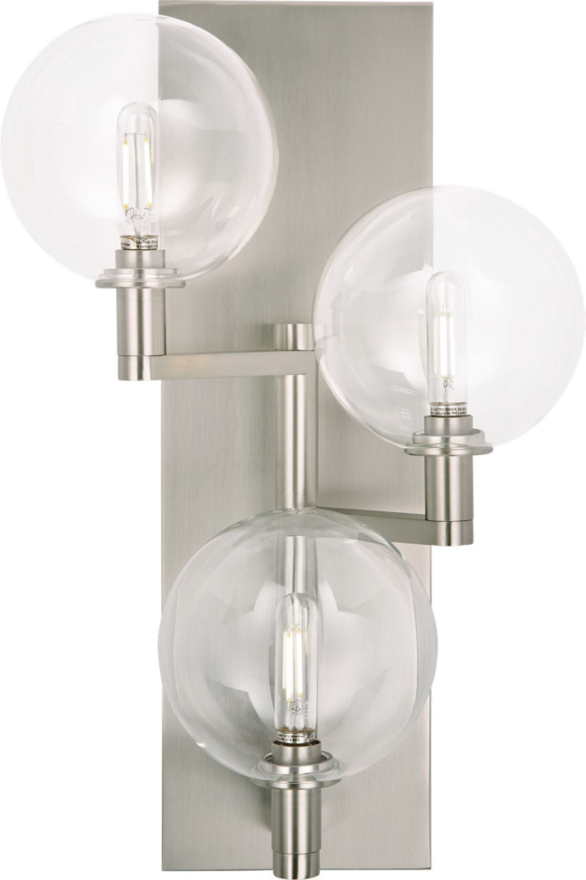 Gambit Triple Wall Triple Clear Satin Nickel Bulb Not Included