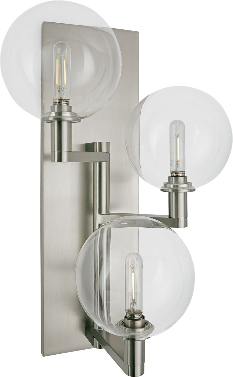 Gambit Triple Wall Triple Clear Satin Nickel 2700K 90 CRI led t6 90 cri 2700K 120v