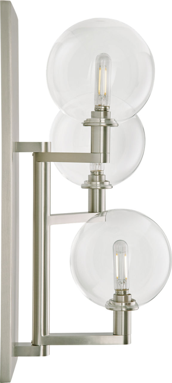 Gambit Triple Wall Triple Clear Satin Nickel Bulb Not Included