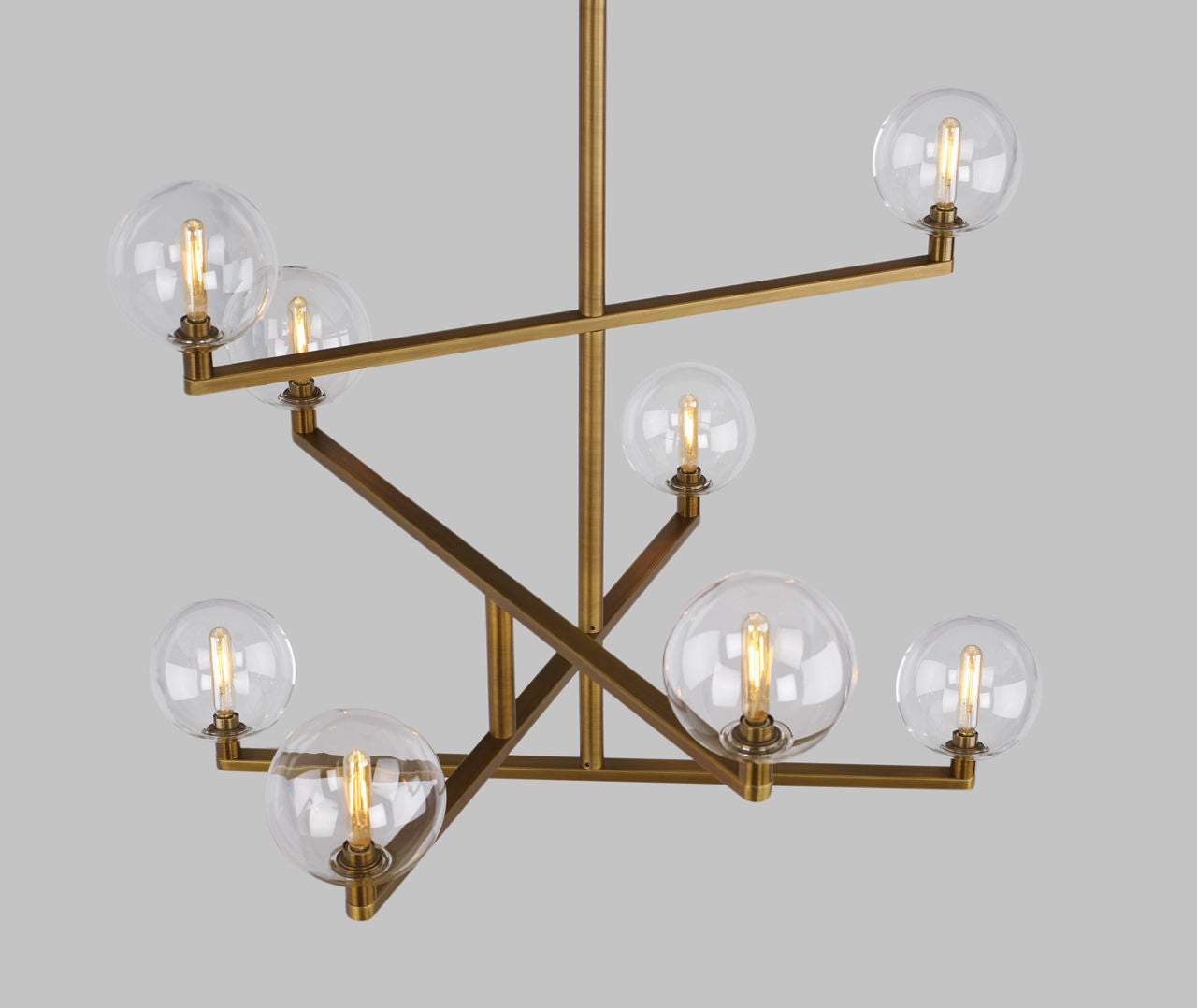 Gambit Chandelier Clear Aged Brass Bulb Not Included