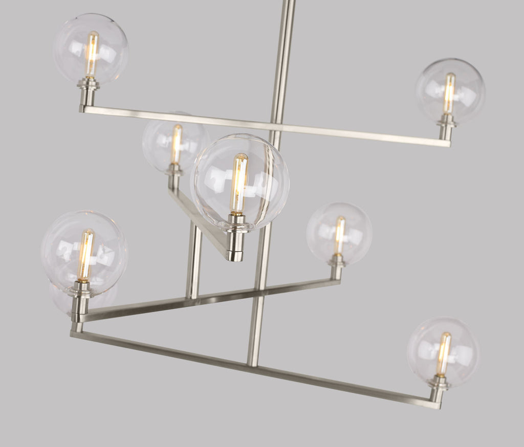 Gambit Chandelier Clear Satin Nickel T6 LED 2700K 90 CRI 120V