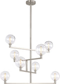 Gambit Chandelier Clear Satin Nickel T6 LED 2700K 90 CRI 120V
