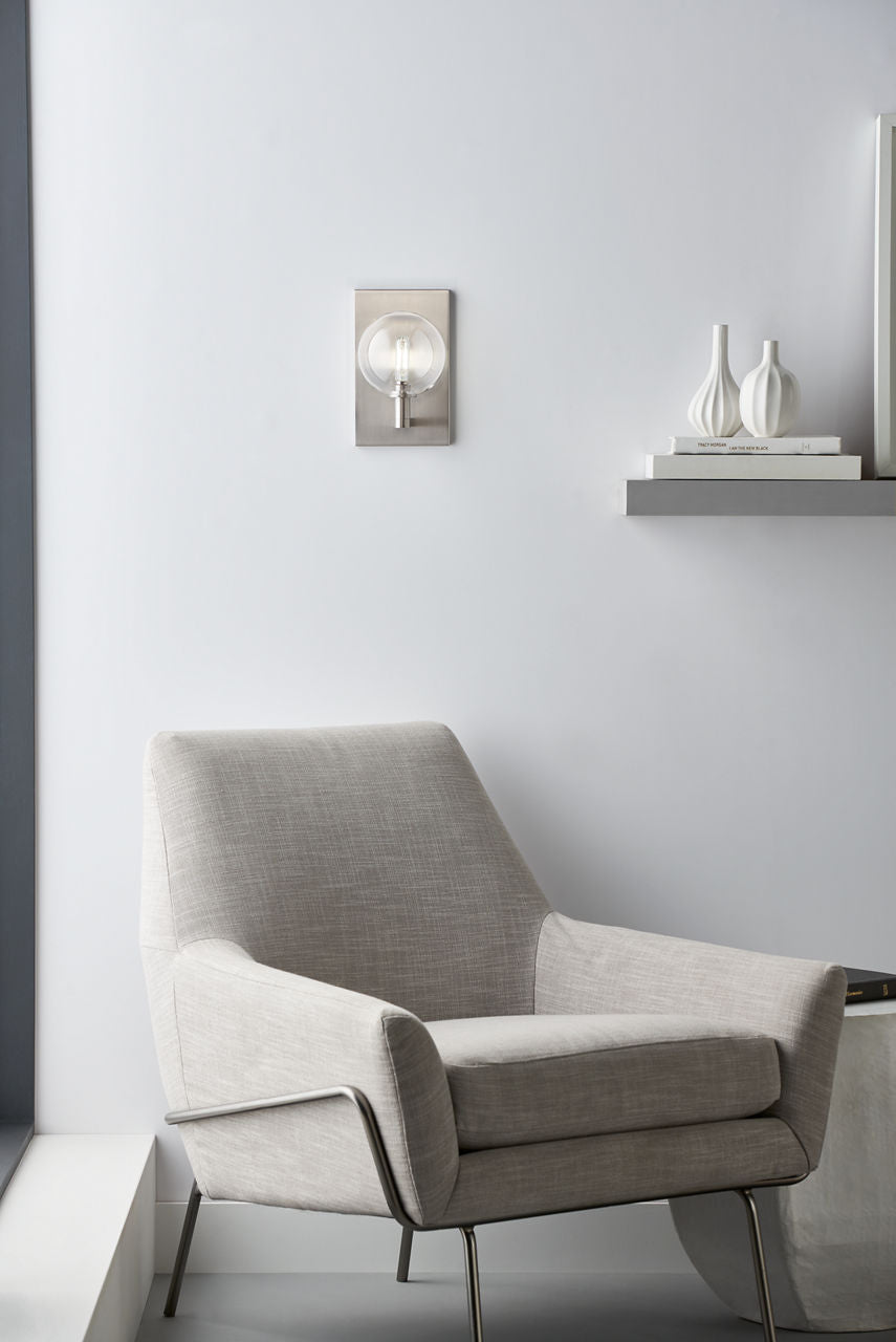 Gambit Single Wall Single Clear Satin Nickel 2700K 90 CRI led t6 90 cri 2700k 120v (t20/t24)