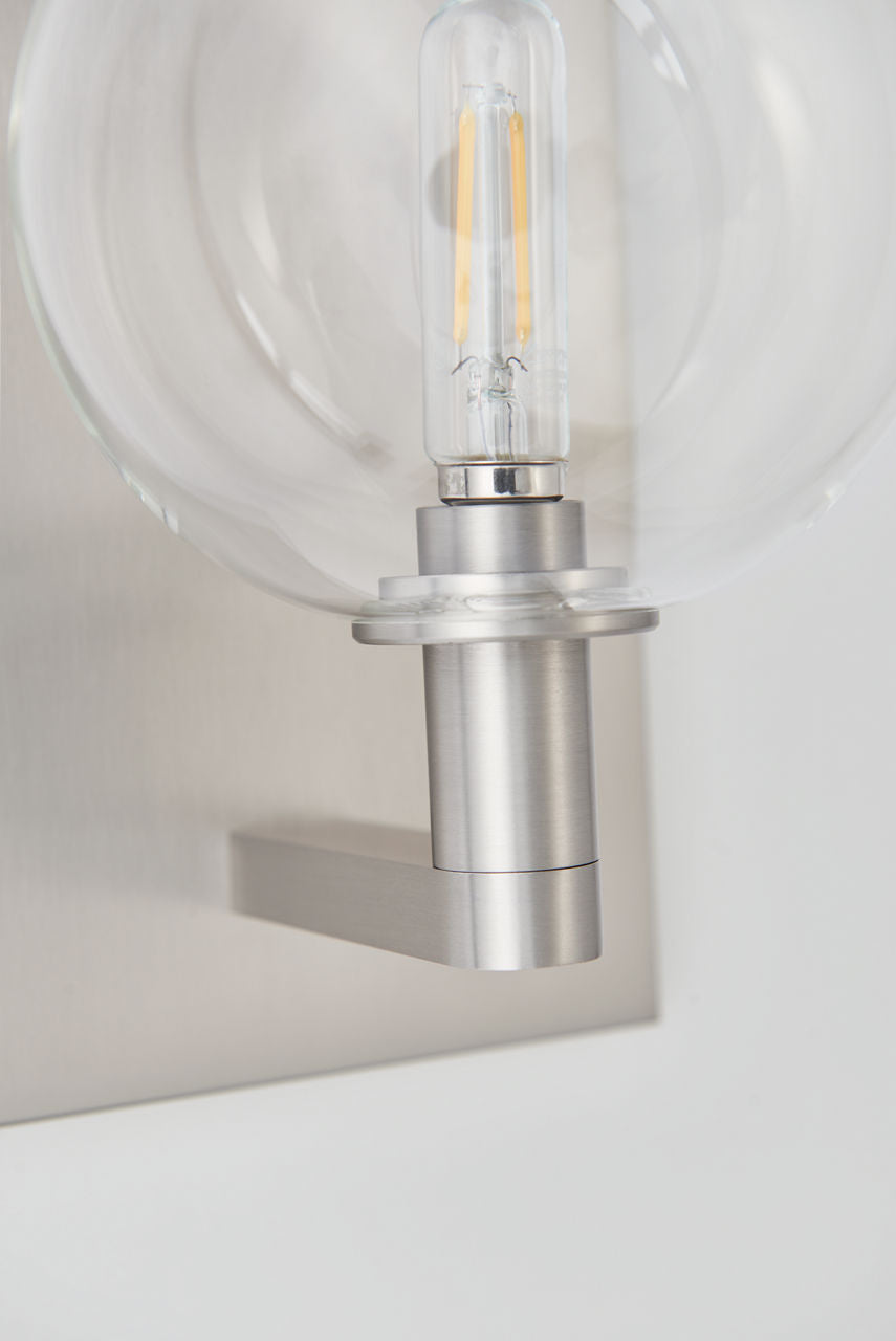 Gambit Single Wall Single Clear Satin Nickel 2700K 90 CRI led t6 90 cri 2700k 120v (t20/t24)