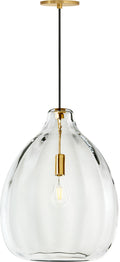 Harper Pendant | Clear Natural Brass Bulb Not Included