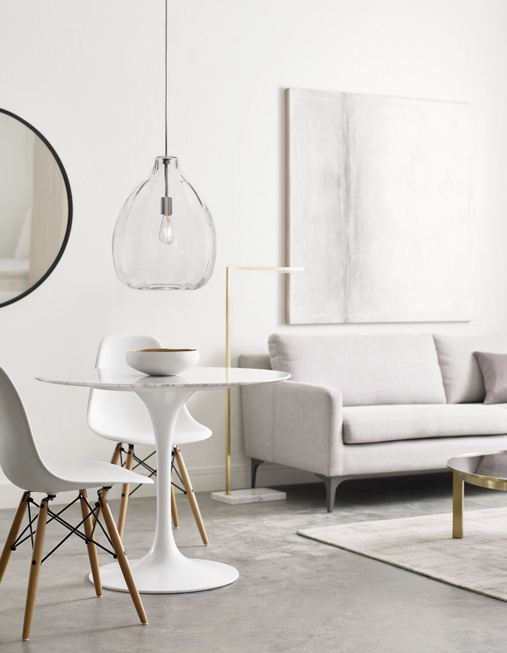 Harper Pendant Clear Satin Nickel Bulb Not Included