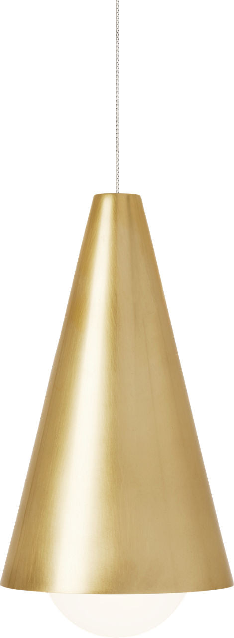 Joni Mini Pendant | Natural Brass | Frost Glass MonoRail Bulb(s) Included