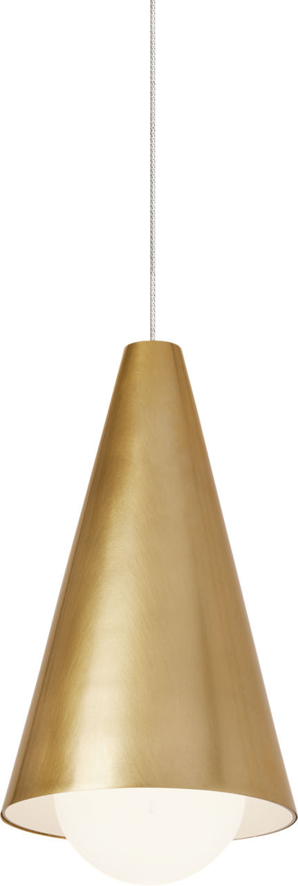Joni Mini Pendant | Natural Brass | Frost Glass Monopoint Bulb(s) Included