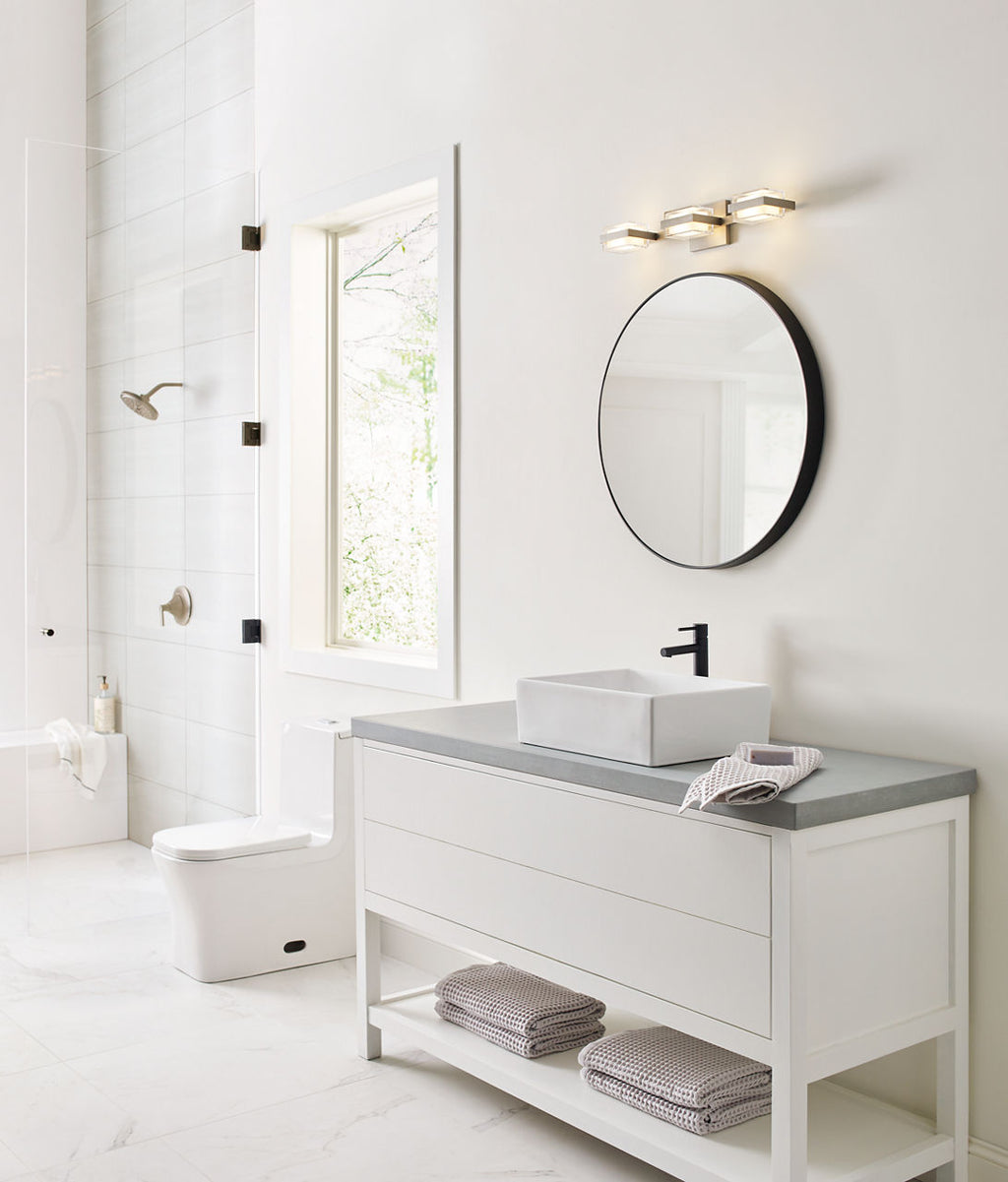 Kamden 3-Light Bath 3 Shallow Satin Nickel LED 90 CRI 3000K 120V