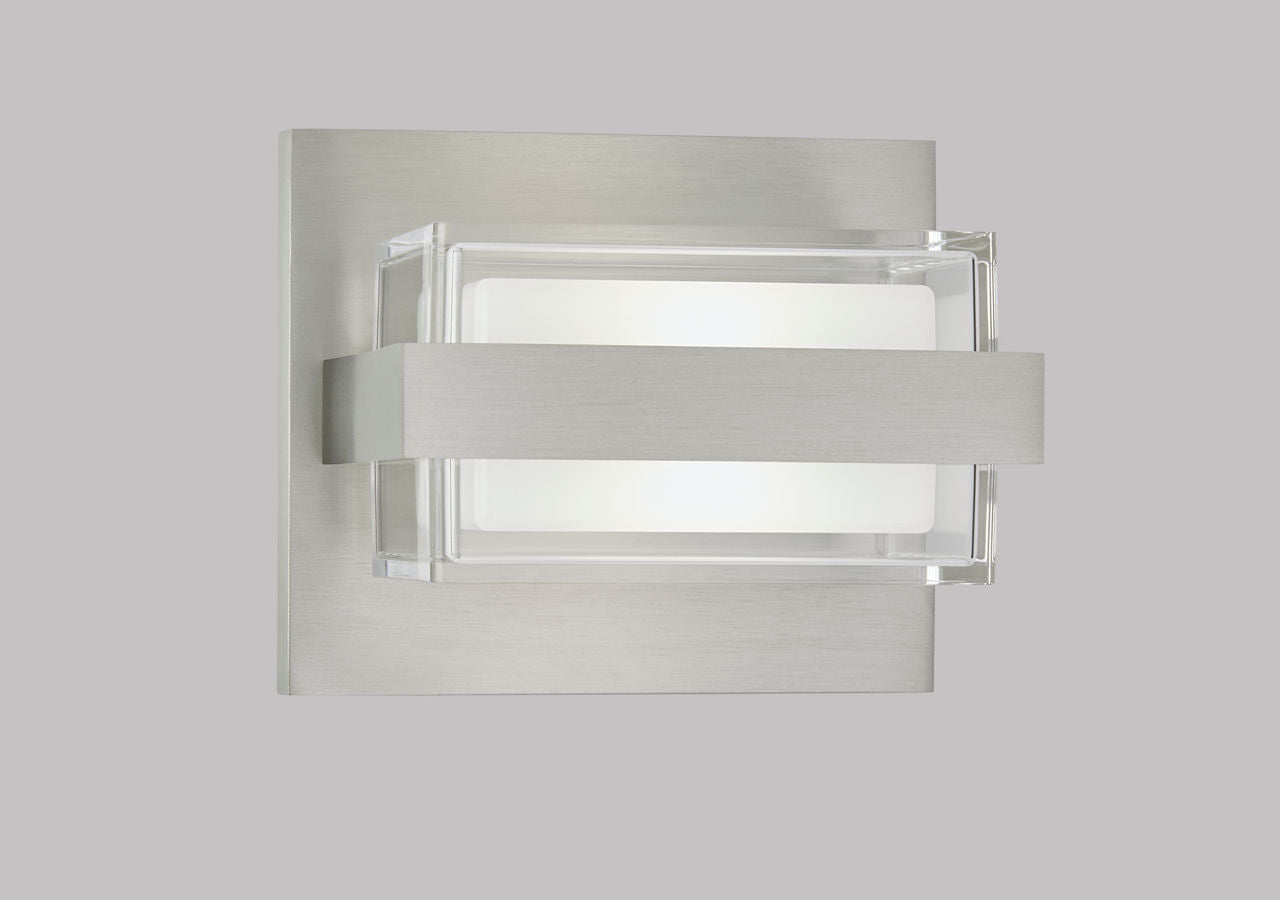 Kamden 1-Light Wall/Bath Satin Nickel LED 90 CRI 3000K 120V