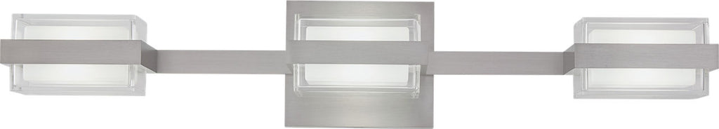 Kamden 3-Light Bath 3 Shallow Satin Nickel LED 90 CRI 3000K 120V