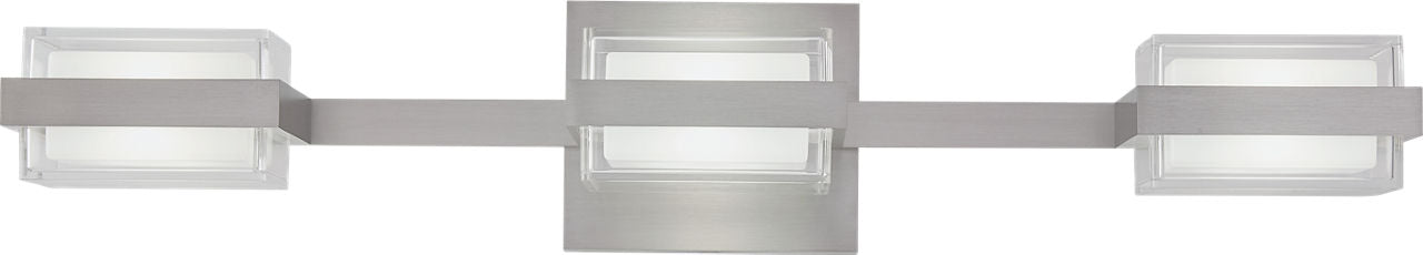 Kamden 3-Light Bath 3 Shallow Satin Nickel LED 90 CRI 3000K 120V