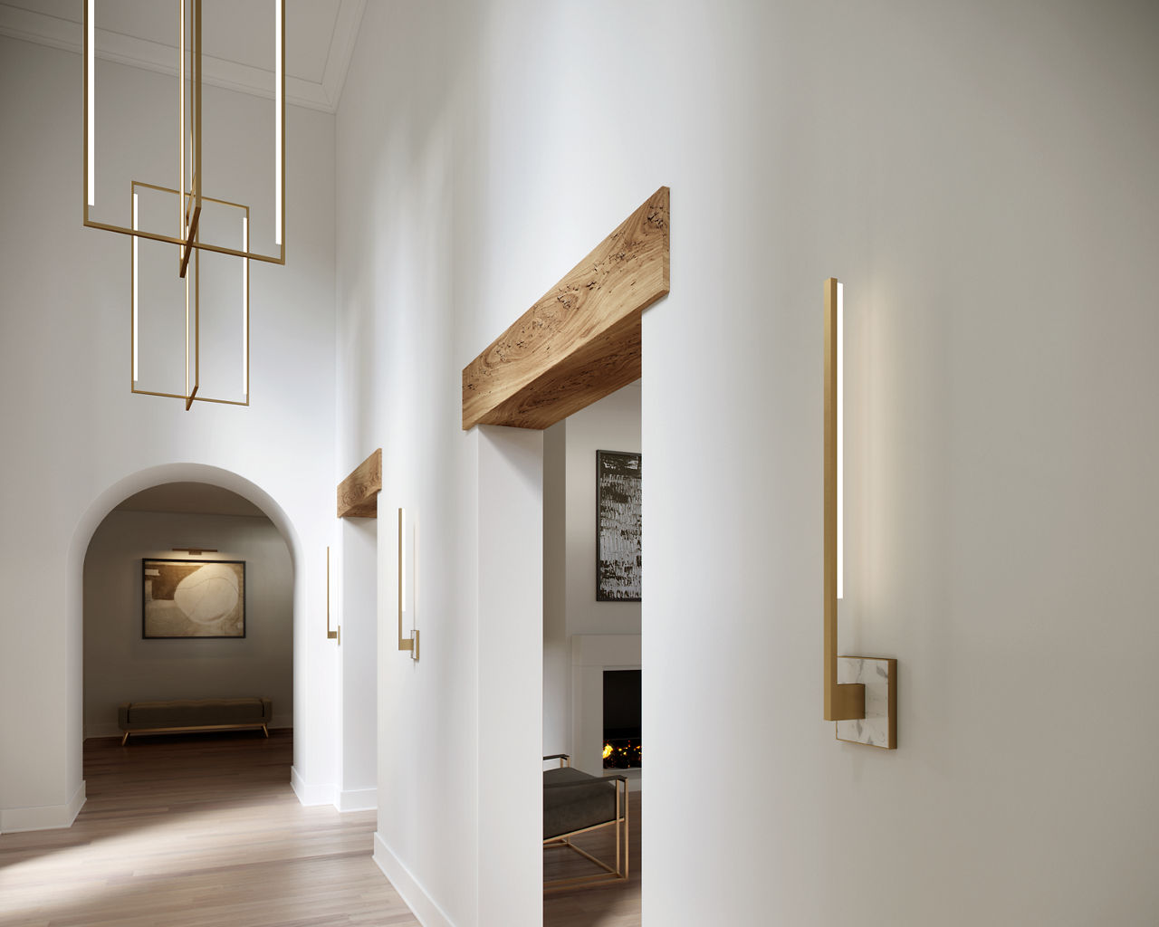 Kenway 42 Pendant 42" Natural Brass Integrated LED 90 CRI 3000K 120-277V