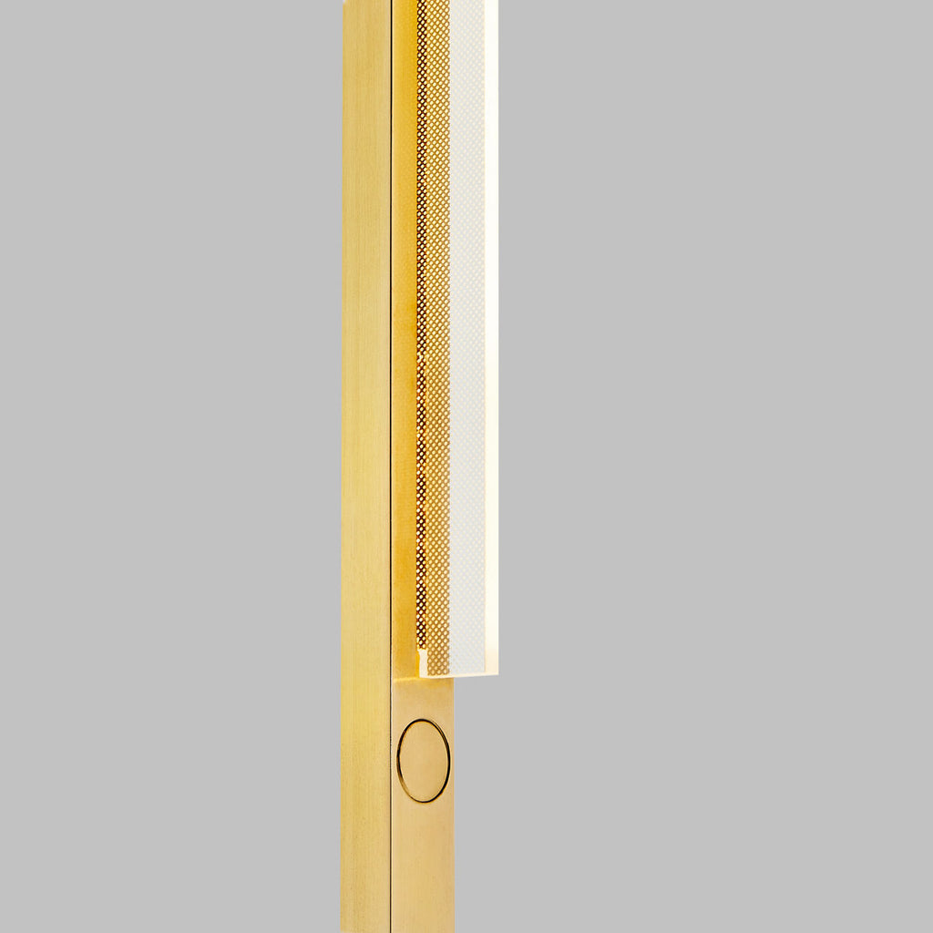 Klee 70 Floor Lamp Natural Brass/White marble 2700K 90 CRI integrated led 90 cri 2700k 120v-240v