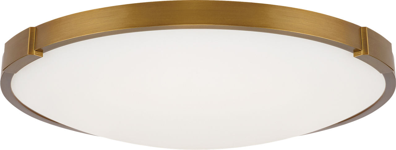 Lance 13 Flush Mount 13" DIAMETER Aged Brass LED 90 CRI 2700k 120V