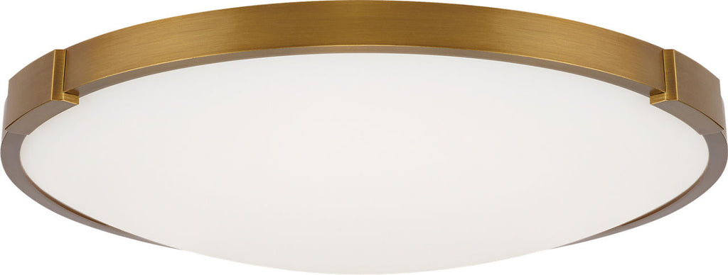 Lance 13 Flush Mount 13" DIAMETER Aged Brass LED 90 CRI 3000K 120V