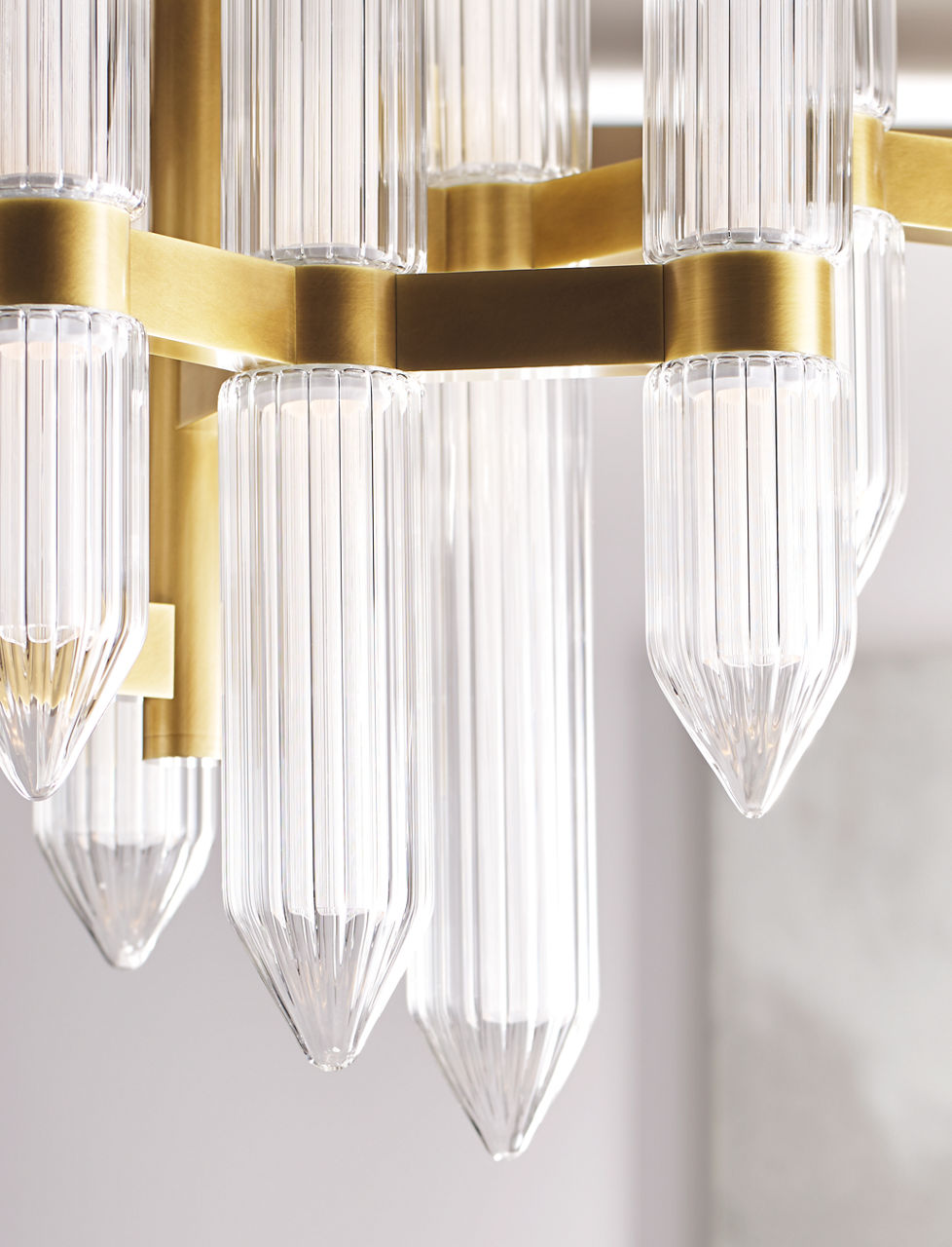 Langston Medium Chandelier Plated Brass LED 2700K 90 CRI 120-277V