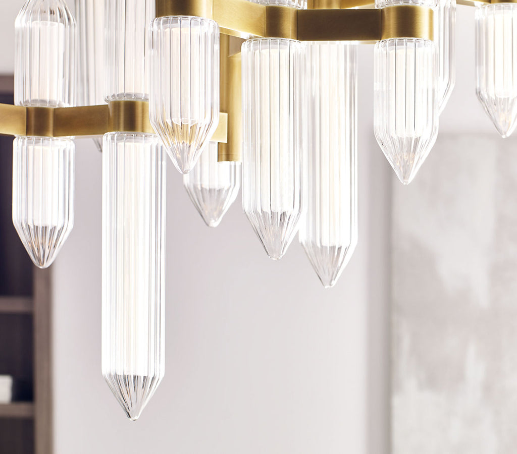 Langston Medium Chandelier Plated Brass LED 2700K 90 CRI 120-277V