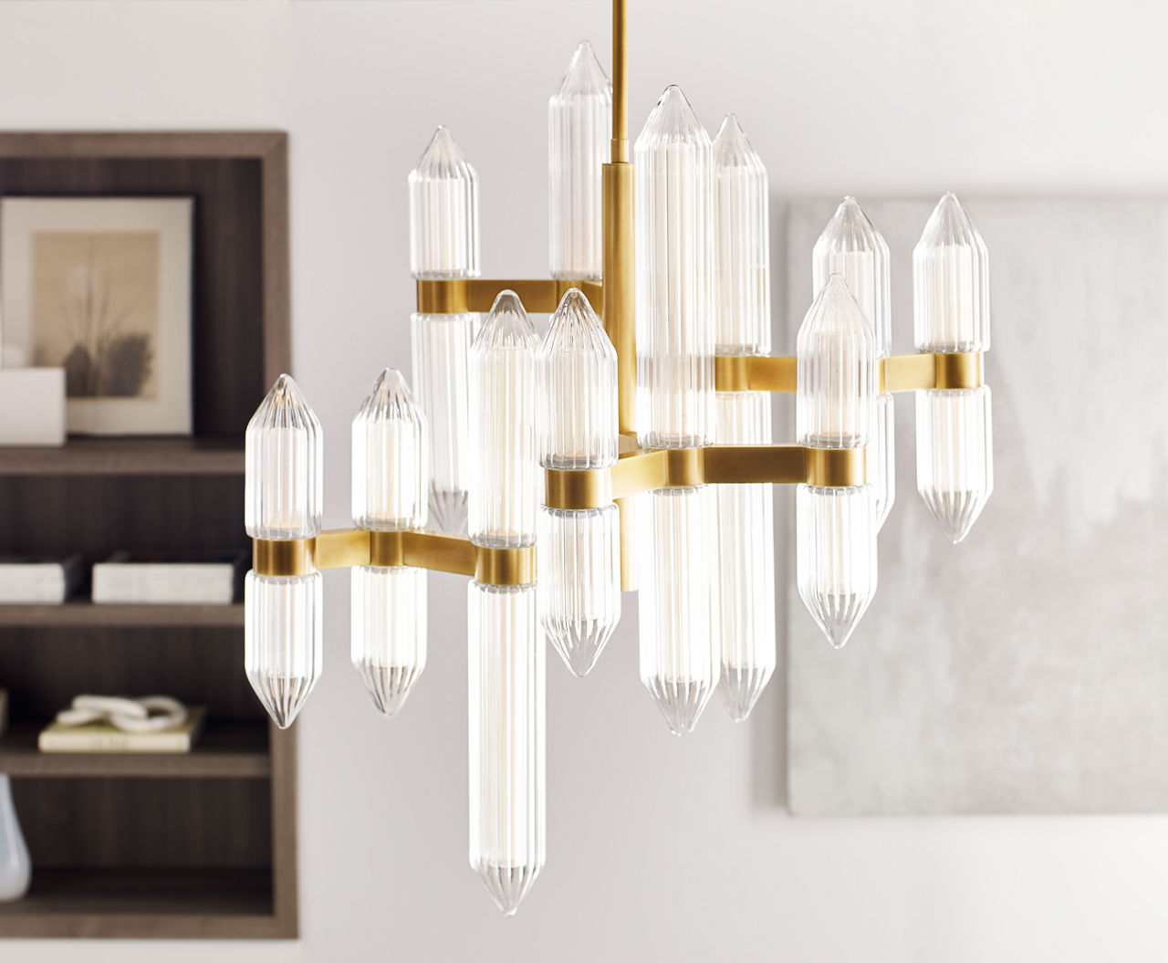 Langston Medium Chandelier Plated Brass LED 2700K 90 CRI 120-277V