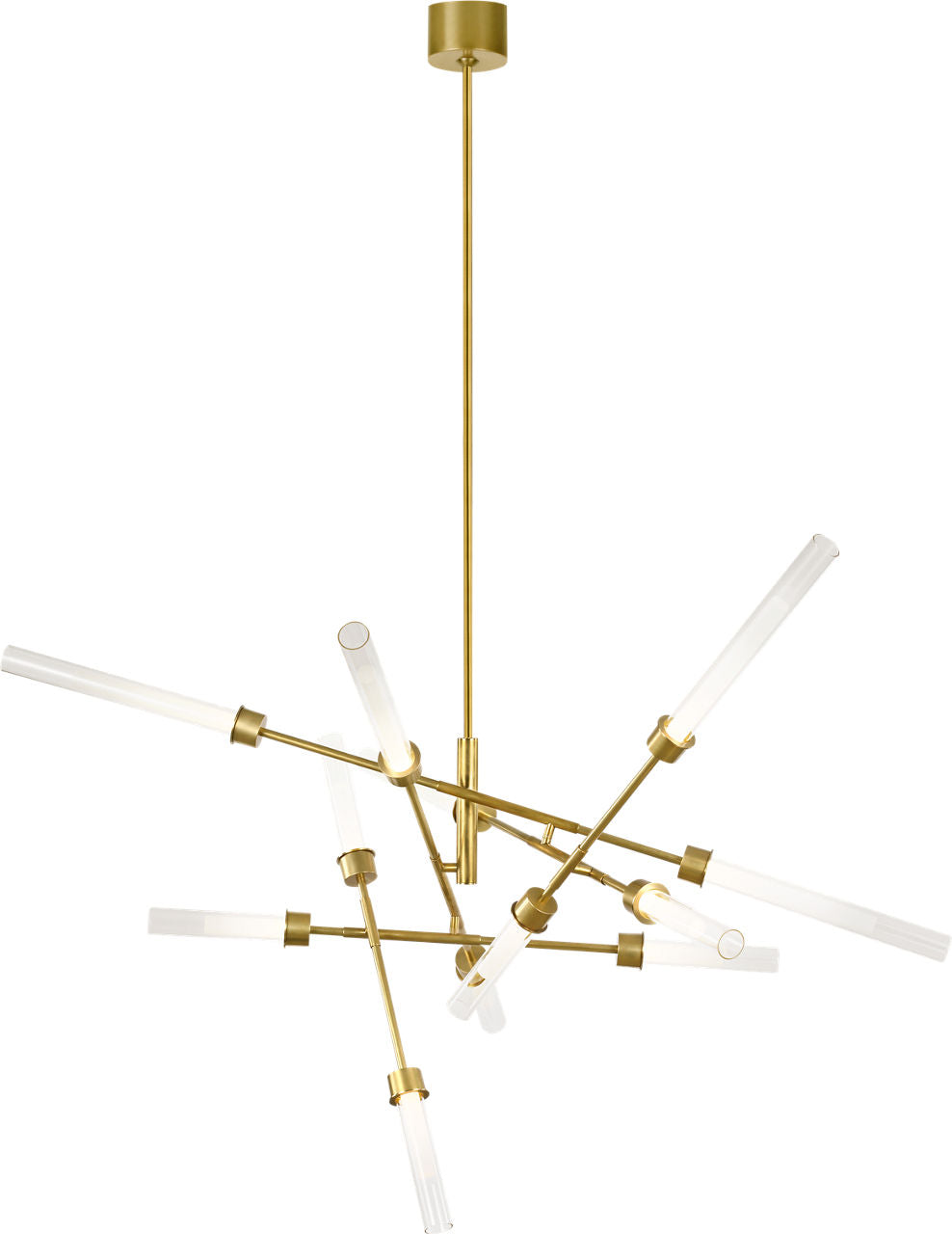 Linger 12-Light Abstract Chandelier 12-Light Abstract Chandelier Natural Brass 3000K 90 CRI integrated led 90 cri 3000k 120v