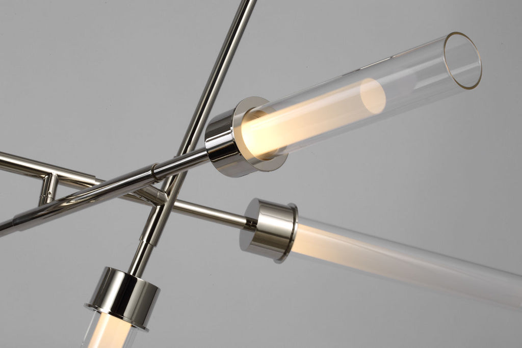 Linger 12-Light Abstract Chandelier 12-Light Abstract Chandelier Polished Nickel LED 90 CRI 3000K 120V