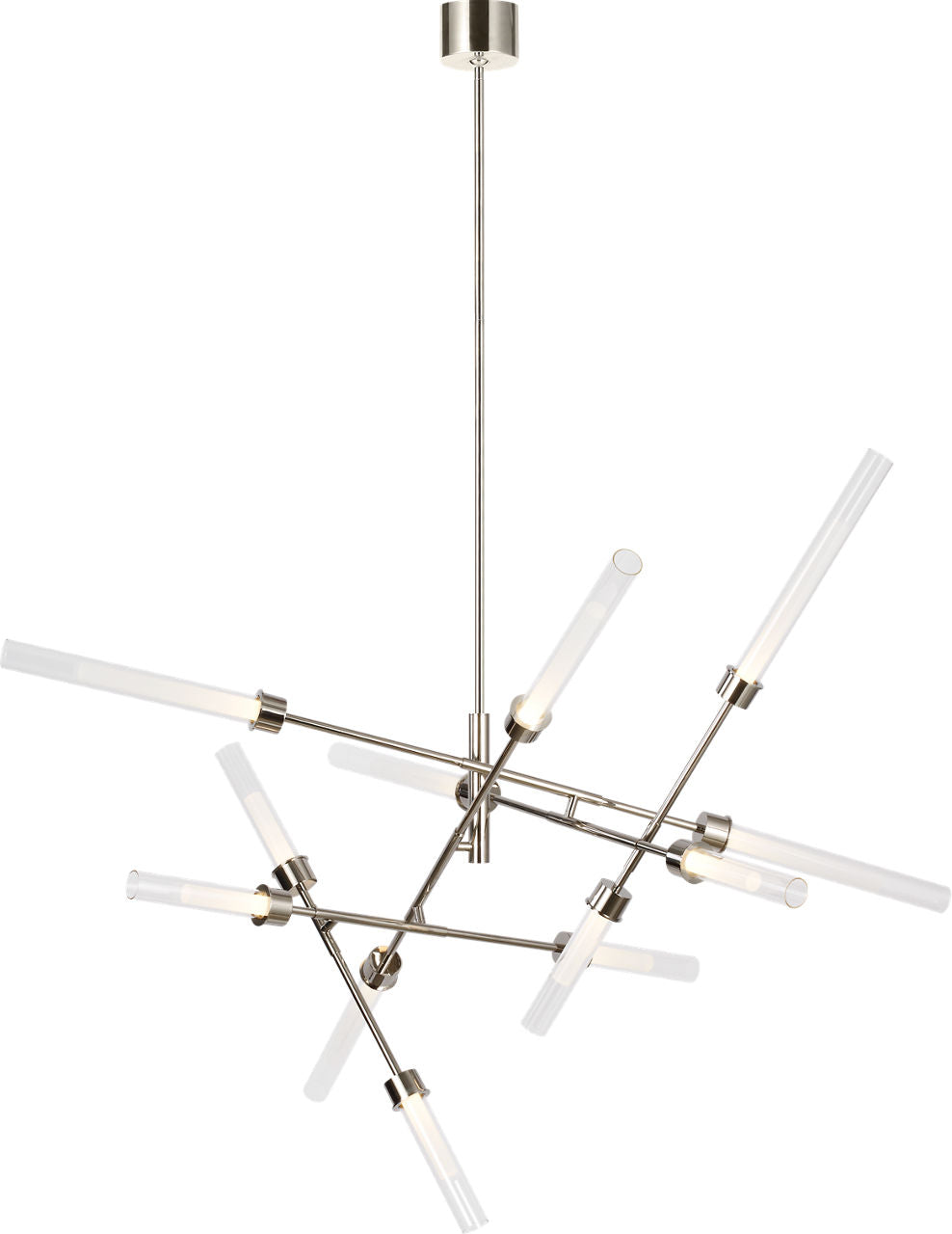 Linger 12-Light Abstract Chandelier 12-Light Abstract Chandelier Polished Nickel LED 90 CRI 3000K 120V