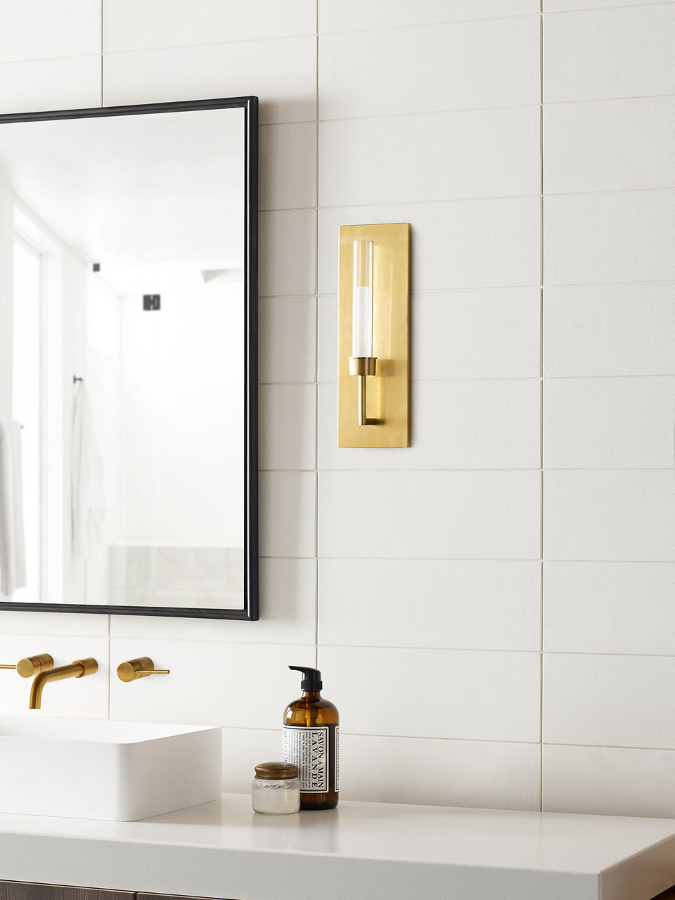 Linger Wall 1 Light Natural Brass 3000K 90 CRI integrated led 90 cri 3000k 120v (t24)