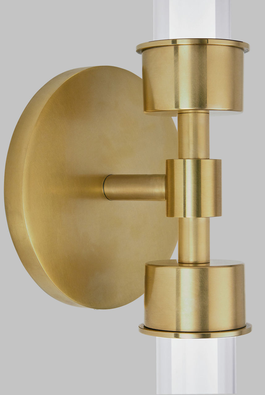 Linger Wall/Bath 2-Light Vanity Natural Brass 3000K 90 CRI integrated led 90 cri 3000k 277v