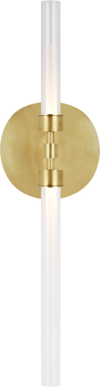 Linger Wall/Bath 2-Light Vanity Natural Brass 3000K 90 CRI integrated led 90 cri 3000k 277v