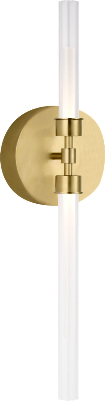 Linger Wall/Bath 2-Light Vanity Natural Brass 3000K 90 CRI integrated led 90 cri 3000k 277v
