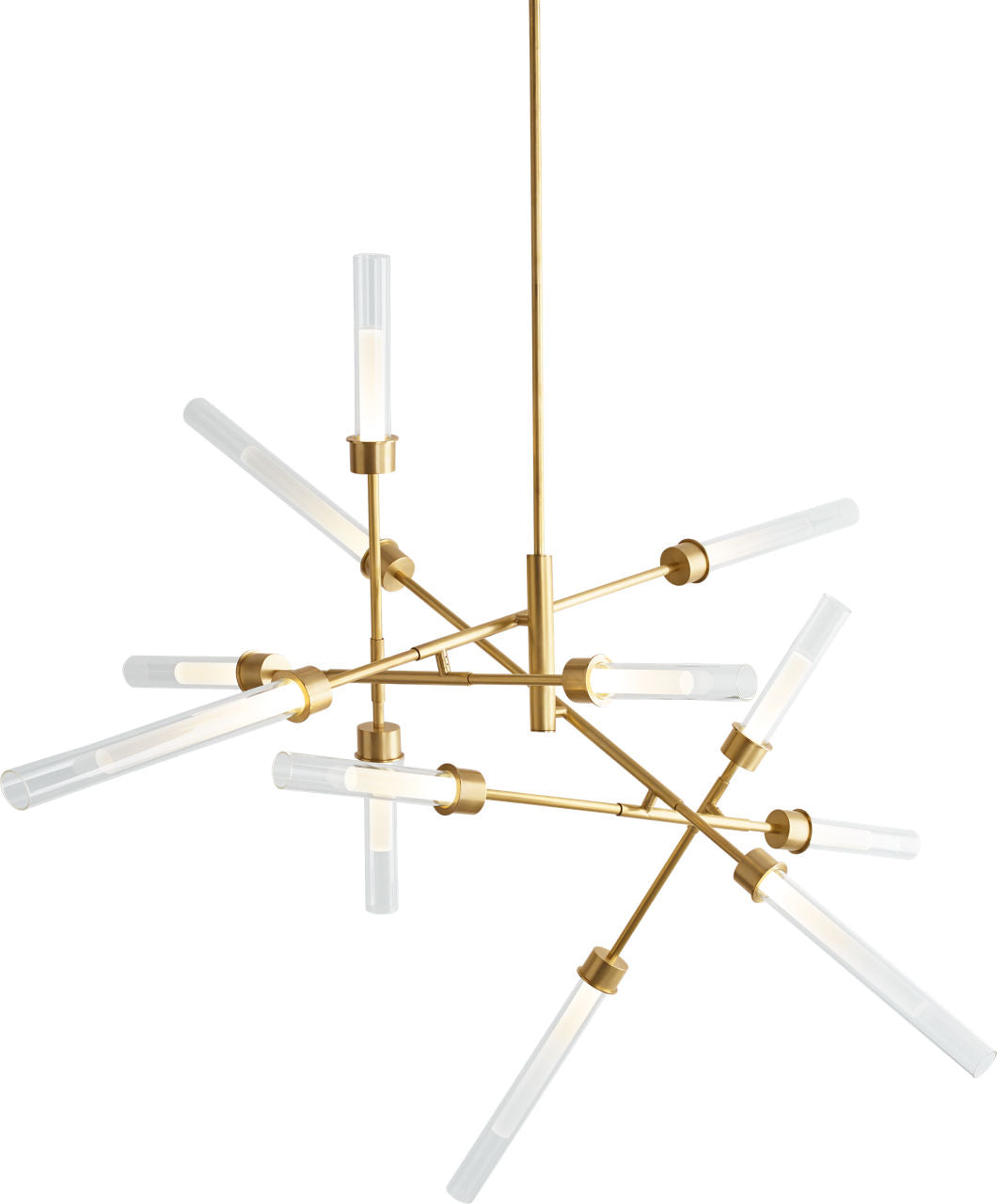 Linger 12-Light Abstract Chandelier 12-Light Abstract Chandelier Natural Brass 3000K 90 CRI integrated led 90 cri 3000k 120v