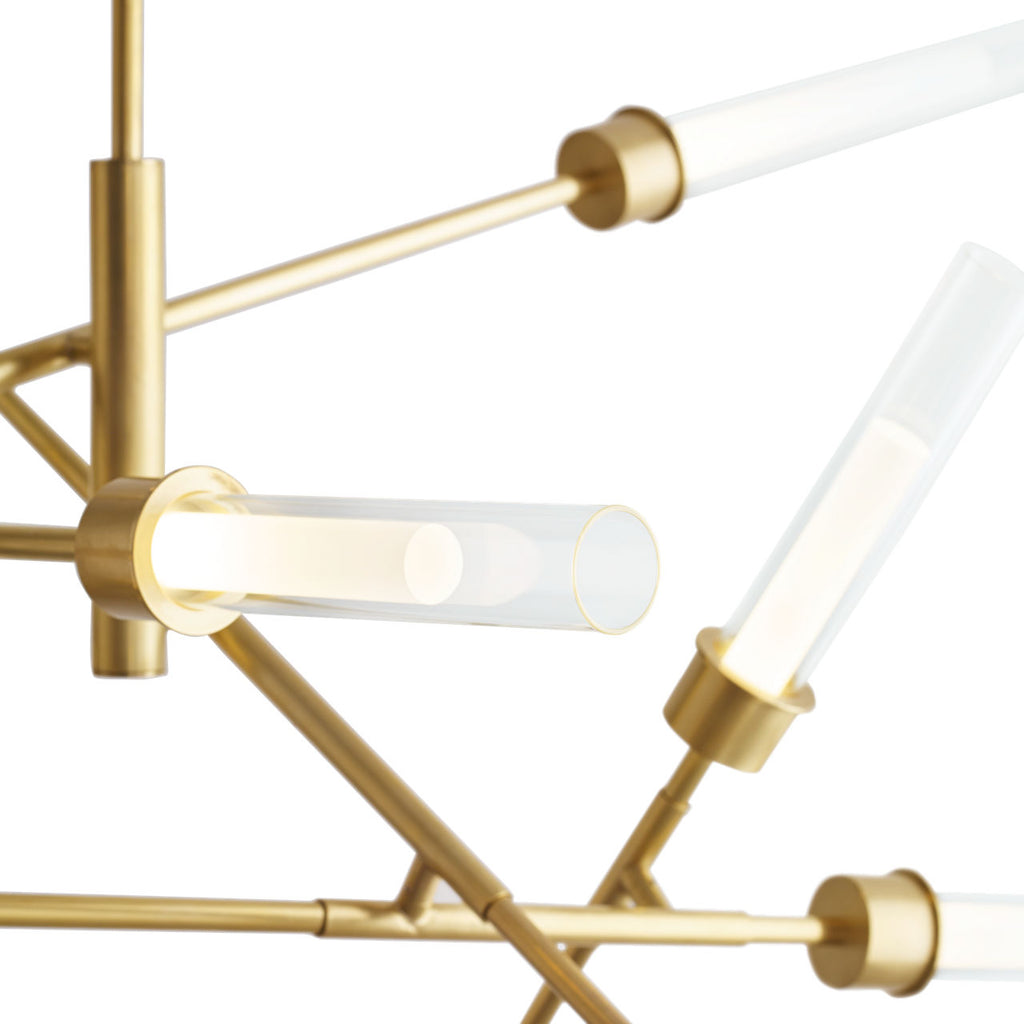 Linger 12-Light Abstract Chandelier 12-Light Abstract Chandelier Natural Brass 3000K 90 CRI integrated led 90 cri 3000k 120v