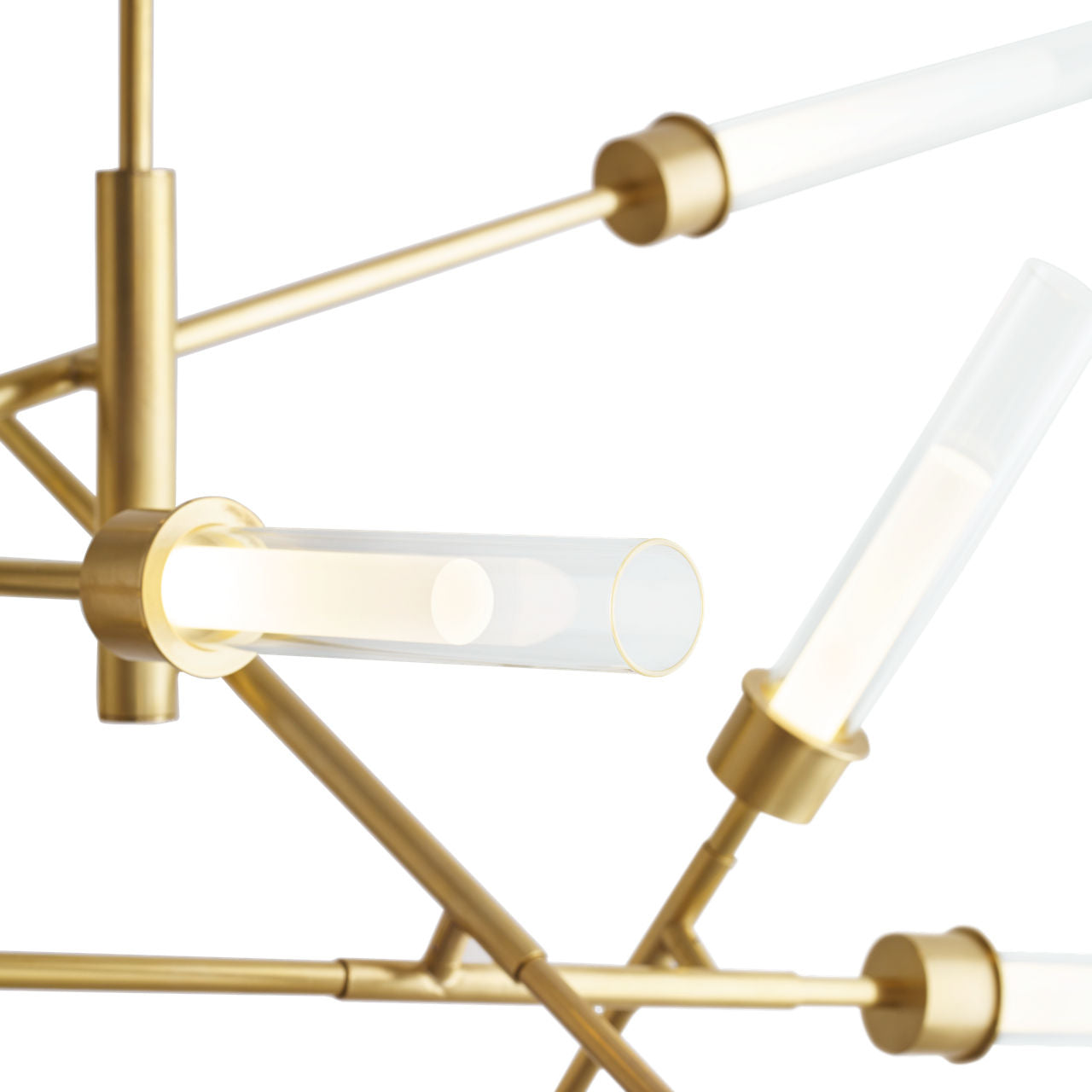 Linger 12-Light Abstract Chandelier 12-Light Abstract Chandelier Natural Brass 3000K 90 CRI integrated led 90 cri 3000k 120v