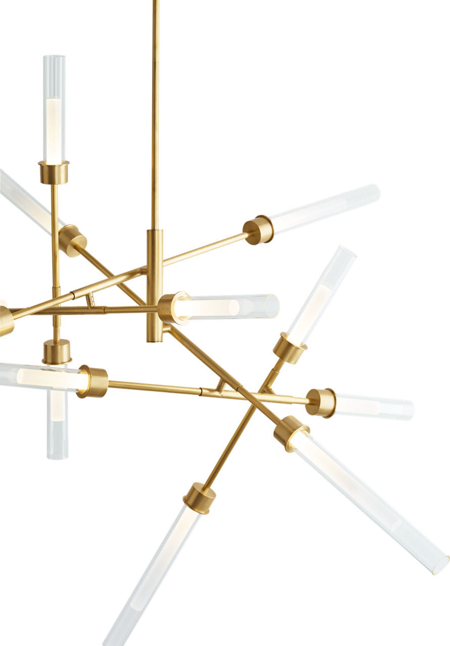 Linger 12-Light Abstract Chandelier 12-Light Abstract Chandelier Natural Brass 3000K 90 CRI integrated led 90 cri 3000k 120v