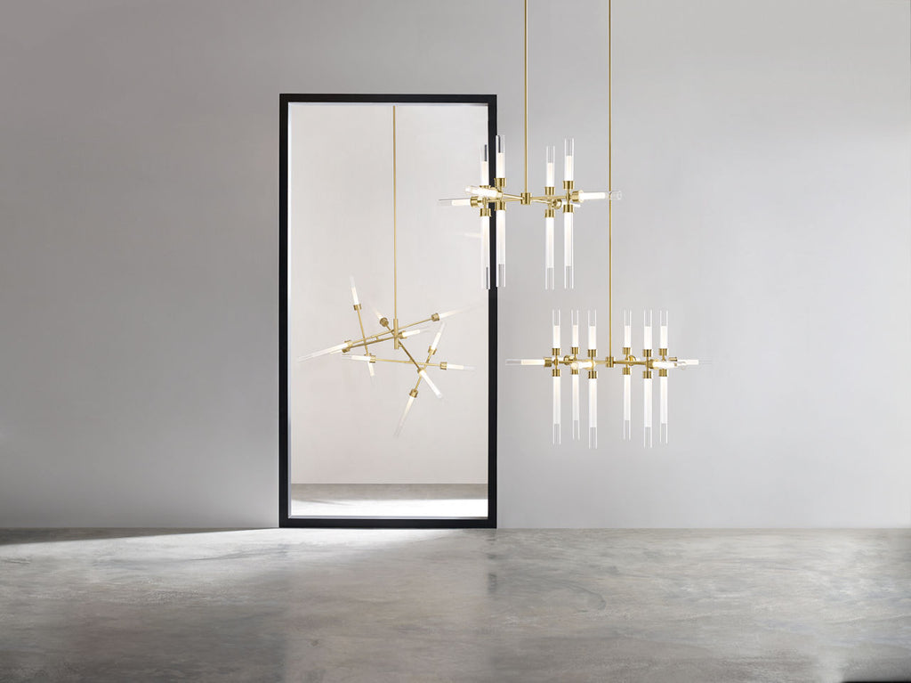 Linger 12-Light Abstract Chandelier 12-Light Abstract Chandelier Natural Brass 3000K 90 CRI integrated led 90 cri 3000k 120v