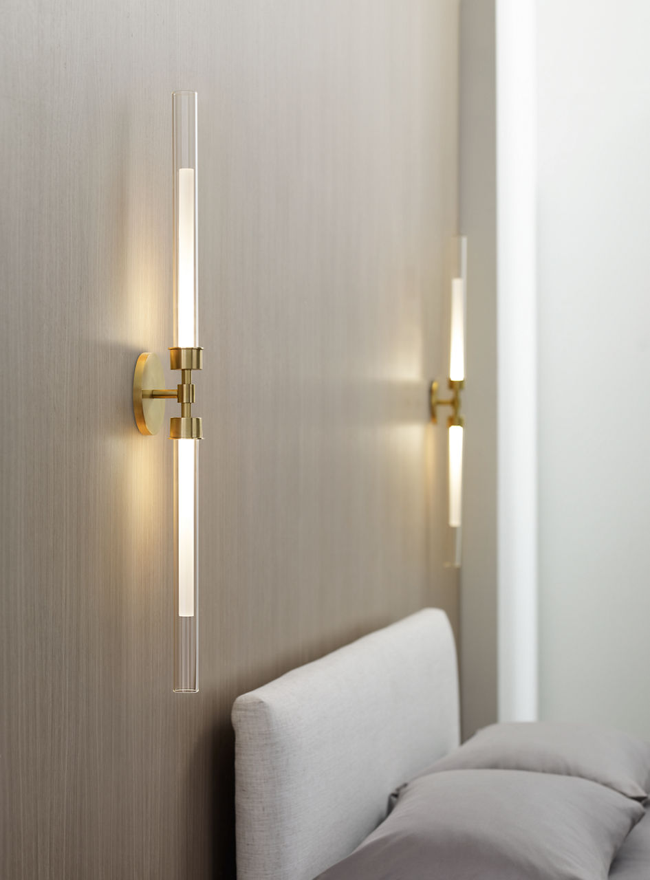 Linger Wall/Bath 2-Light Vanity Natural Brass LED 90 CRI 3000K 120V