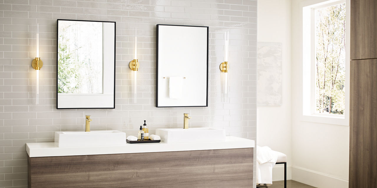 Linger Wall/Bath 2-Light Vanity Natural Brass LED 90 CRI 3000K 120V