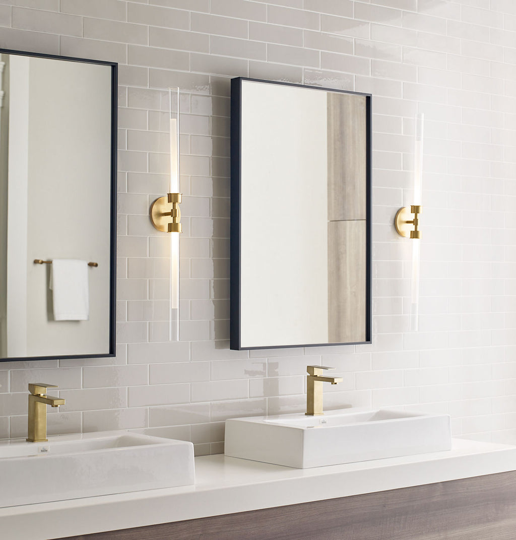 Linger Wall/Bath 2-Light Vanity Natural Brass LED 90 CRI 3000K 120V