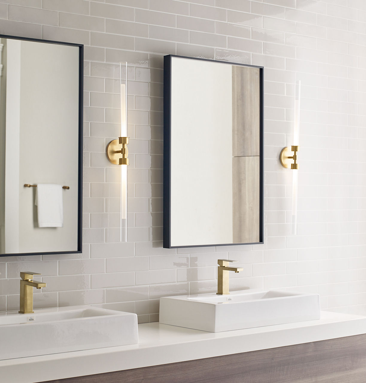 Linger Wall/Bath 2-Light Vanity Natural Brass LED 90 CRI 3000K 120V