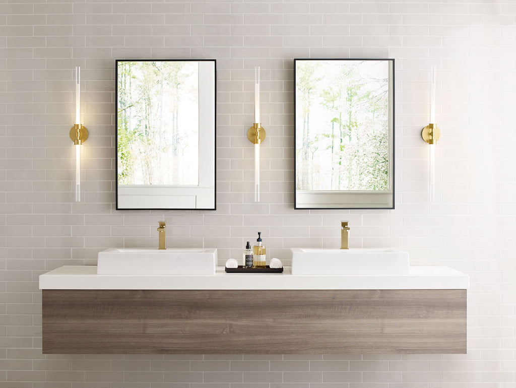 Linger Wall/Bath 2-Light Vanity Natural Brass LED 90 CRI 3000K 120V