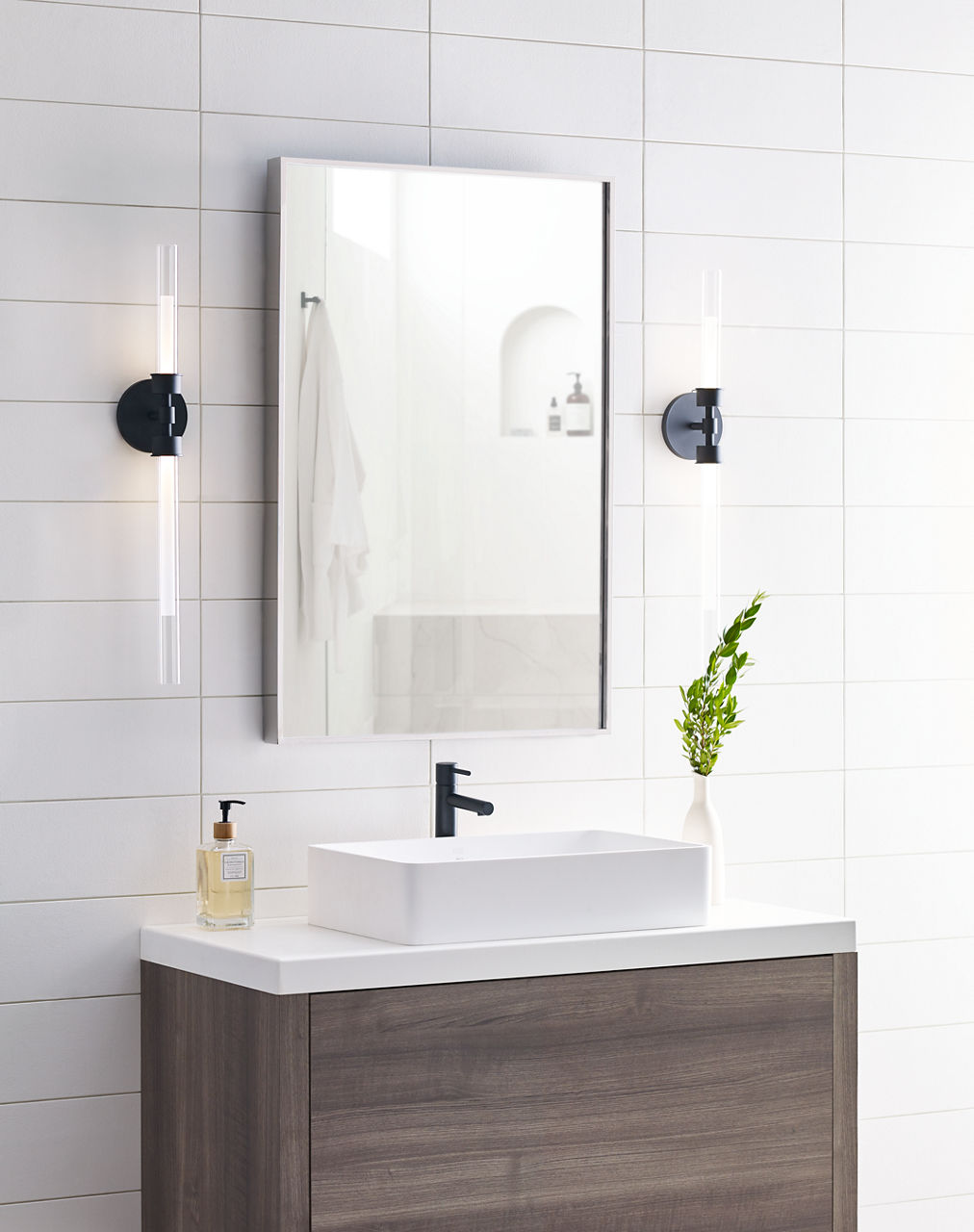 Linger Wall/Bath 2-Light Vanity Nightshade Black LED 90 CRI 3000K 120V