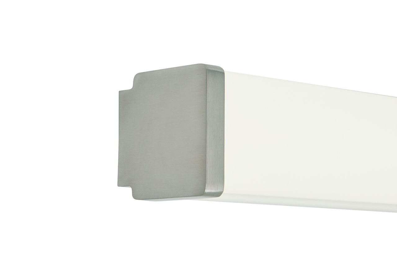 Lufe Square 48 Bath Square Satin Nickel LED 90 CRI 3000K 120V