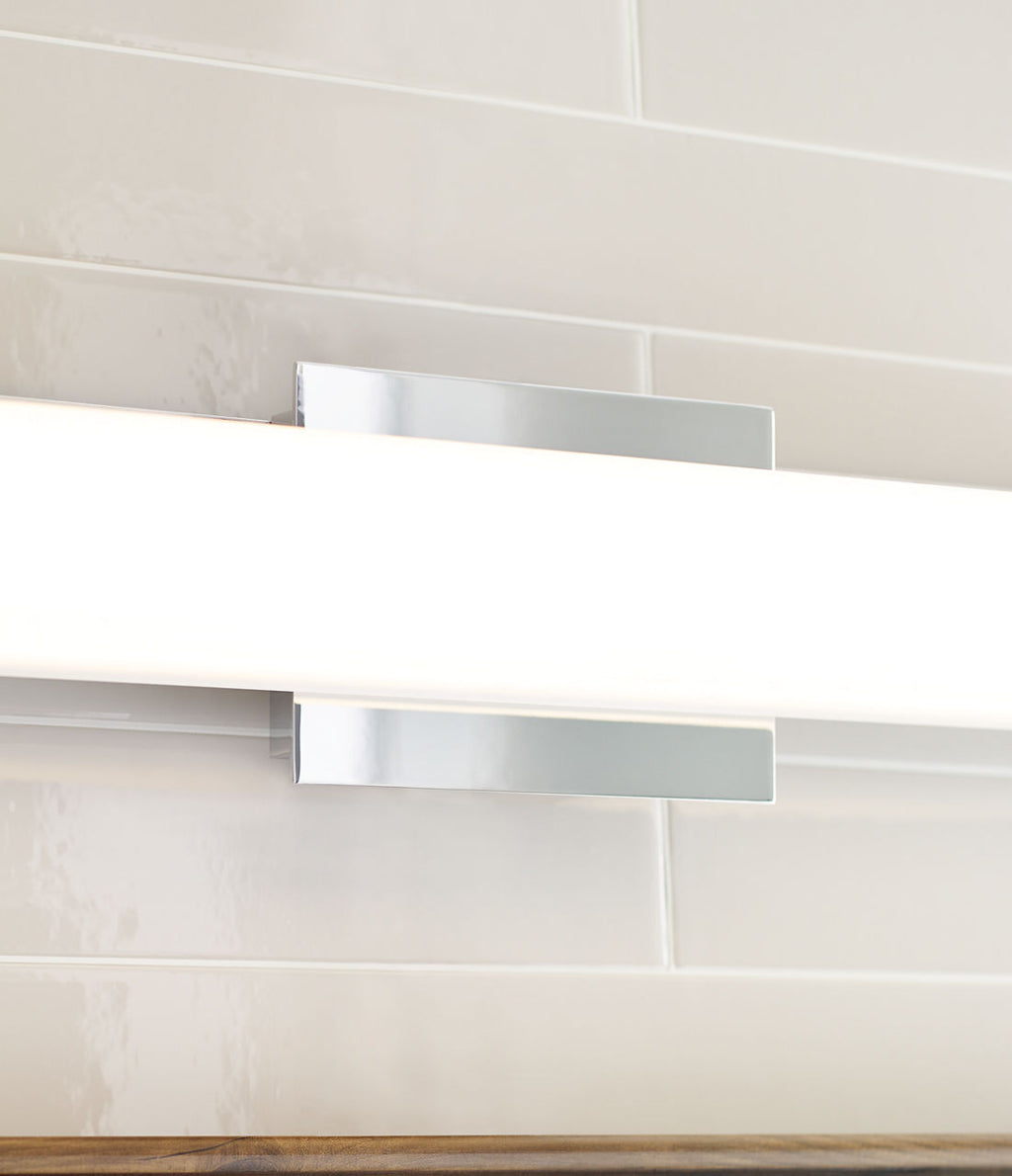 Lynn 25 Bath White Glass Satin Nickel LED 3000K 90 CRI90 cri 3000k 120v