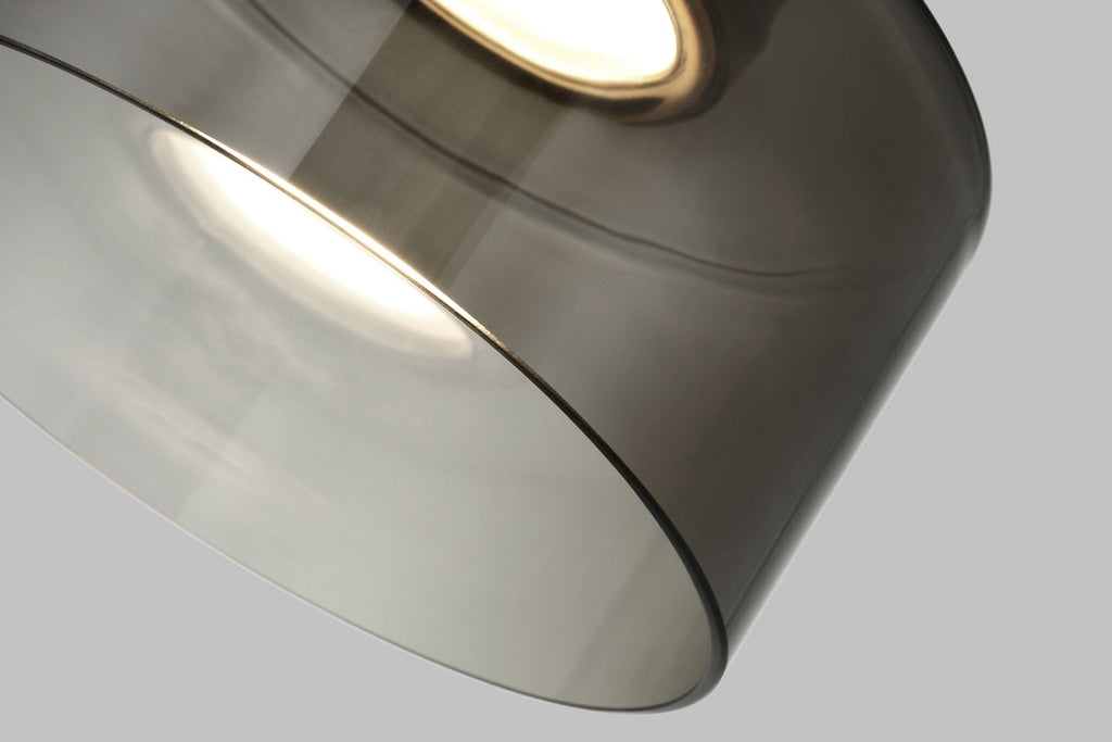 Manette Large Flush Mount Large Transparent Smoke Natural Brass 3000K 90 CRI LED 3000k 120v
