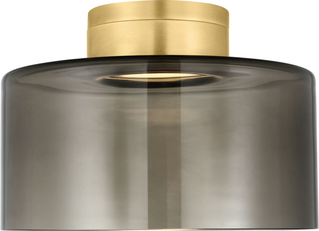 Manette Large Flush Mount Large Transparent Smoke Natural Brass 3000K 90 CRI LED 3000k 120v