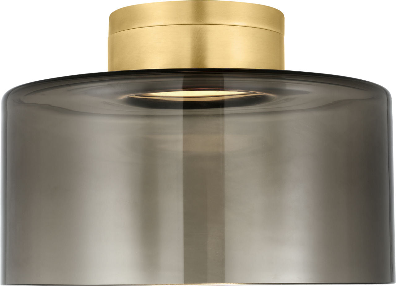Manette Large Flush Mount Large Transparent Smoke Natural Brass 3000K 90 CRI LED 3000k 120v