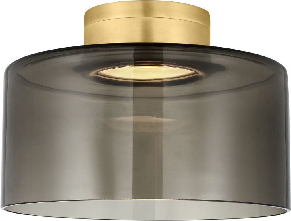 Manette Large Flush Mount Large Transparent Smoke Natural Brass 3000K 90 CRI LED 3000k 120v